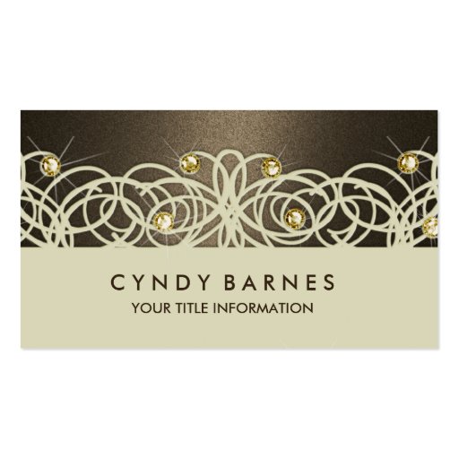 Brown Crystals and Lace Business Card (front side)