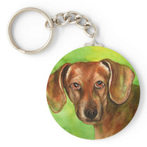 Brown Dachshund keychains
