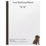 Brown Dachshund Puppy sitting at the lower right Customized Letterhead