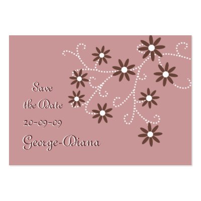 Brown Daisies Save the Date Business Card Templates by zazzleproducts1