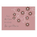 Brown Daisies Save the Date business cards