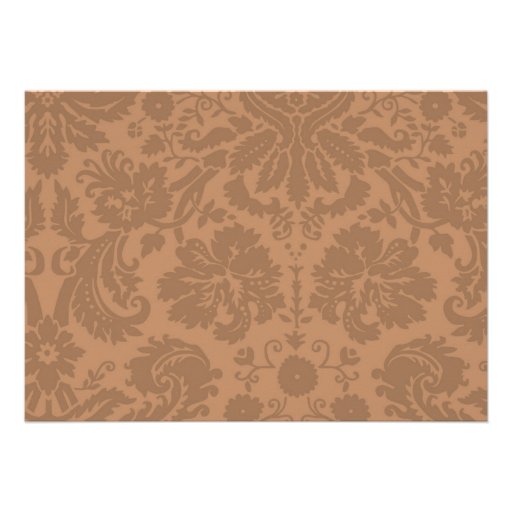 Brown Damask Bridal Shower Invitations