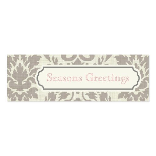 Brown Damask Gift Tags, Profile Cards Business Card (front side)