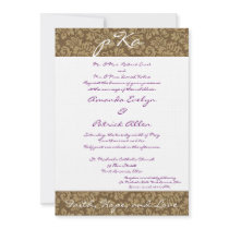 Brown Damask invitations by Amandaevelyn Brown Damask invitations