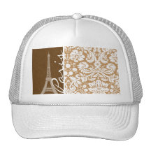 Brown Damask; Paris Hats
