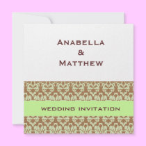 Brown-Damast-Hochzeit einladungen