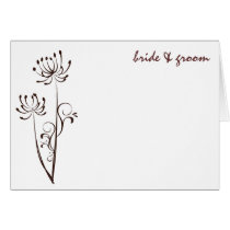 Brown Dandelion Thank You Card cards