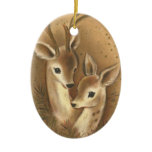 Brown Deer Couple Personalized Christmas Ornament ornaments