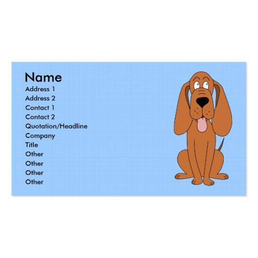 Brown Dog Cartoon. Hound. Business Card