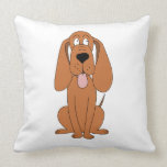 Brown Dog Cartoon. Hound. Pillow