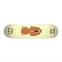 Brown Dog Cartoon. Hound. Skate Boards