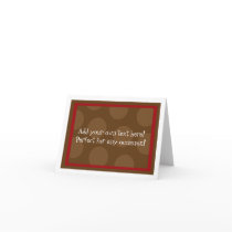 Brown dot with red note card