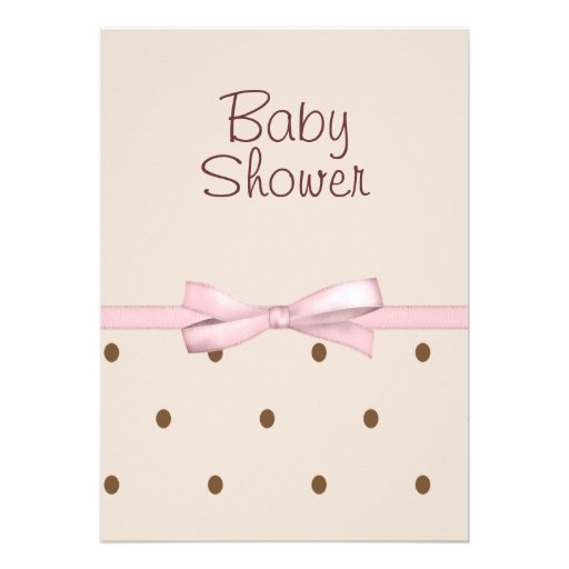 Brown Dots Baby Shower Invitations