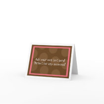 Brown dots with pink note card