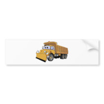 Brown Dump Truck Cartoon Bumper Sticker