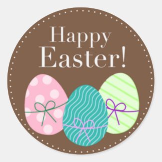 Brown Easter Eggs Happy Easter Stickers