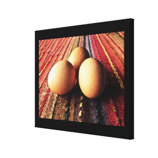 Brown Eggs on Rainbow Mat Canvas Print