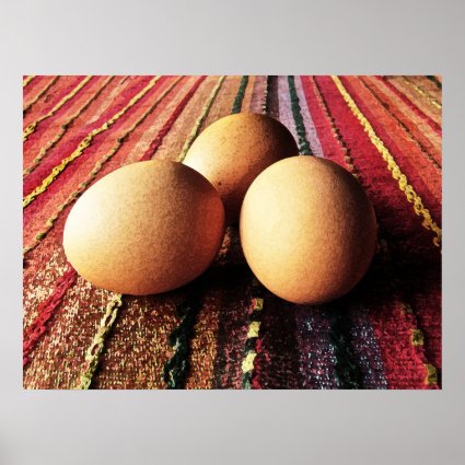 Brown Eggs on Rainbow Mat Poster