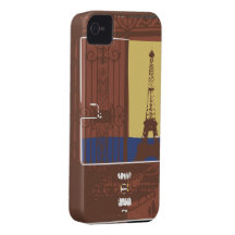 Brown Eiffel Case iPhone 4 Cases