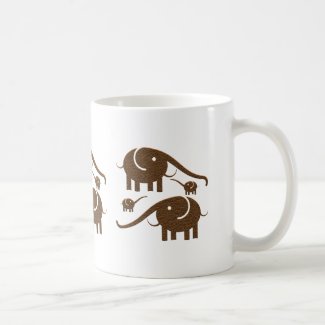 Brown Elephant Illustration Mug