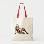 Brown Eyed Ms Claus Christmas Pinup Girl by Al Rio Bag