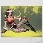 Brown Eyed Ms Claus Christmas Pinup Girl by Al Rio Flyers