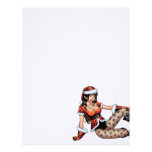 Brown Eyed Ms Claus Christmas Pinup Girl by Al Rio Custom Letterhead