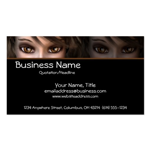 Brown Eyes D1 - Fantasy Business Cards (front side)