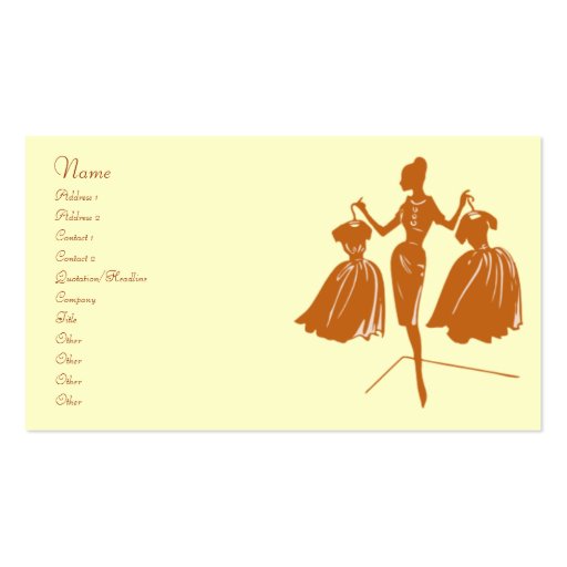Brown Fashion Silhouette Business Card (front side)
