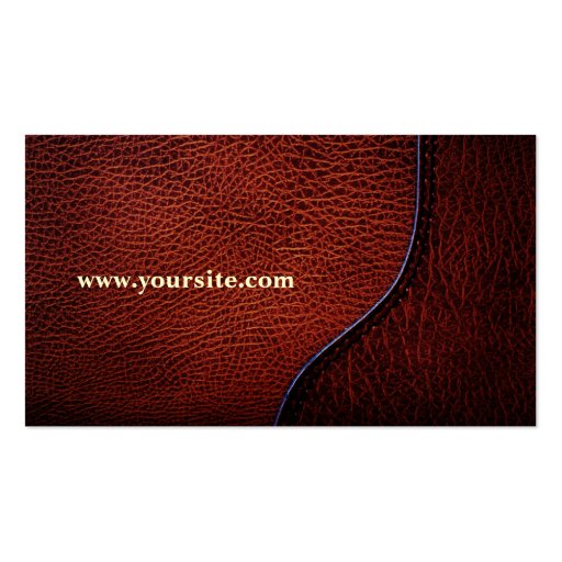 brown faux leather Business Cards (back side)