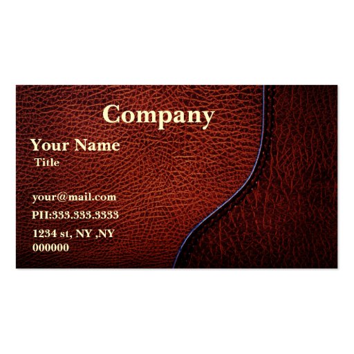 brown faux leather Business Cards (front side)