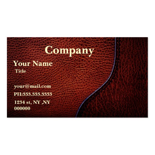 brown faux leather Business Cards