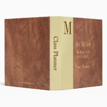 Brown Faux Leather & Gold  Teachers Binder
