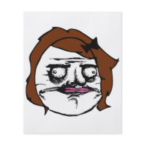 Brown Female Me Gusta Comic Rage Face Meme Full Color Flyer