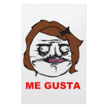 Brown Female Me Gusta Comic Rage Face Meme Customized Stationery
