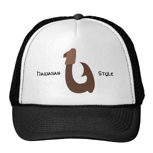 Brown fish hook, Hawaiian, Style hat Zazzle