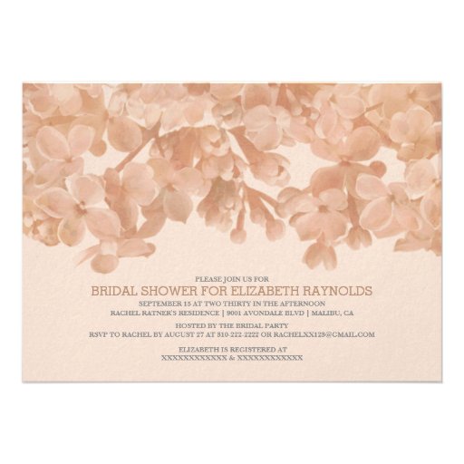 Brown Floral Bridal Shower Invitations
