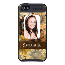 Brown floral photo template case for iPhone 5