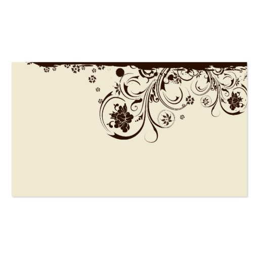 Brown Floral Place Cards Business Card Templates (back side)