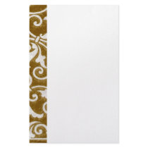 Brown Floral Stationery