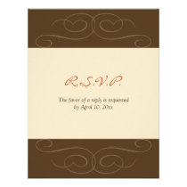 Brown florish fall custom response card invitations