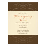 Brown florish fall custom Thanksgiving invitation
