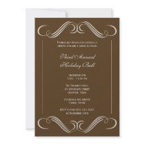 Brown flourish elegant corporate holiday custom invitations by FidesDesign Brown flourish elegant corporate holiday custom invitations