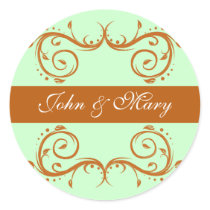 Brown Flourish Monogram Stickers by JuJuGarden Brown Flourish Monogram Stickers