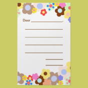 Brown Flower Girl's Stationary stationery