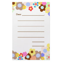 Brown Flower Girl's Stationary stationery
