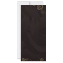 Brown flowers and butterflies wedding gift customized rack card