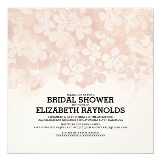 Brown Flowers Bridal Shower Invitations