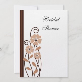 Brown Flowers : : Elegant Wedding Bridal Shower invitation