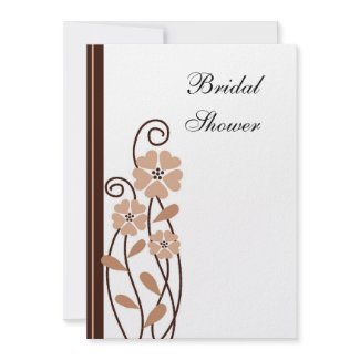 Brown Flowers : : Elegant Wedding Bridal Shower invitation